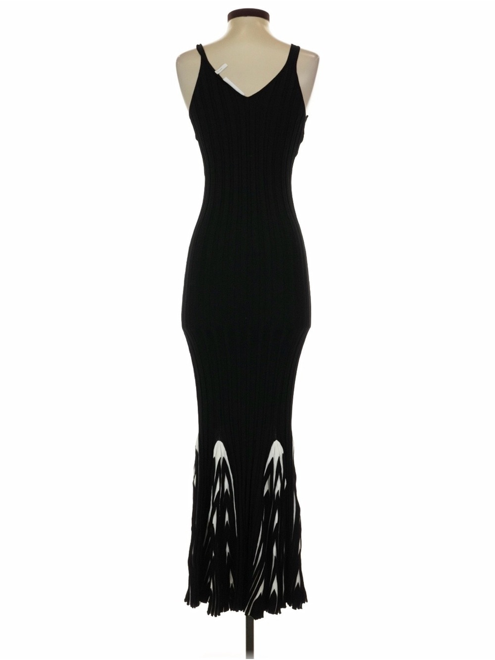 Helmut Lang The Angela Black Maxi Ribbed Tank Dress with Flared Hem